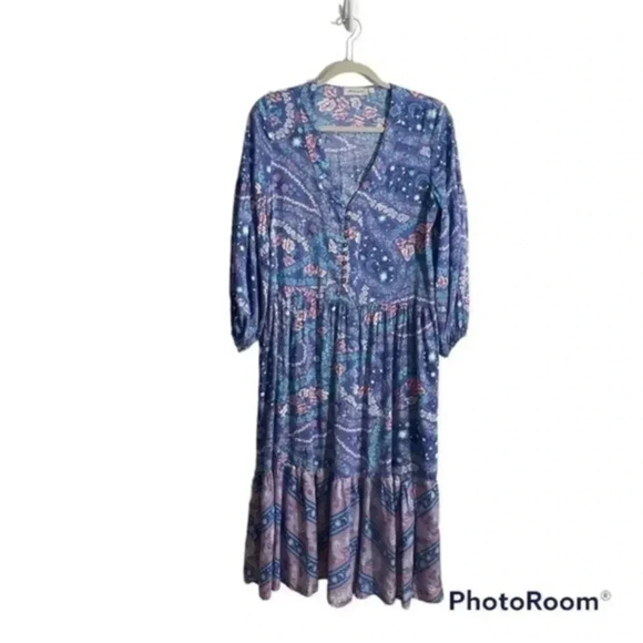 FP TO LOVE celestial/floral print midi dress Small - Picture 3 of 10
